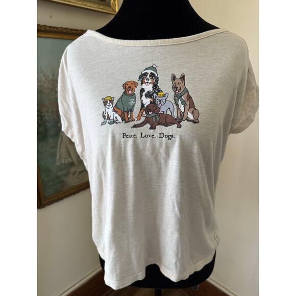 Life Is Good Other - Life Is Good Peace Love Dogs Graphic Sleep Tee Shirt Size Small